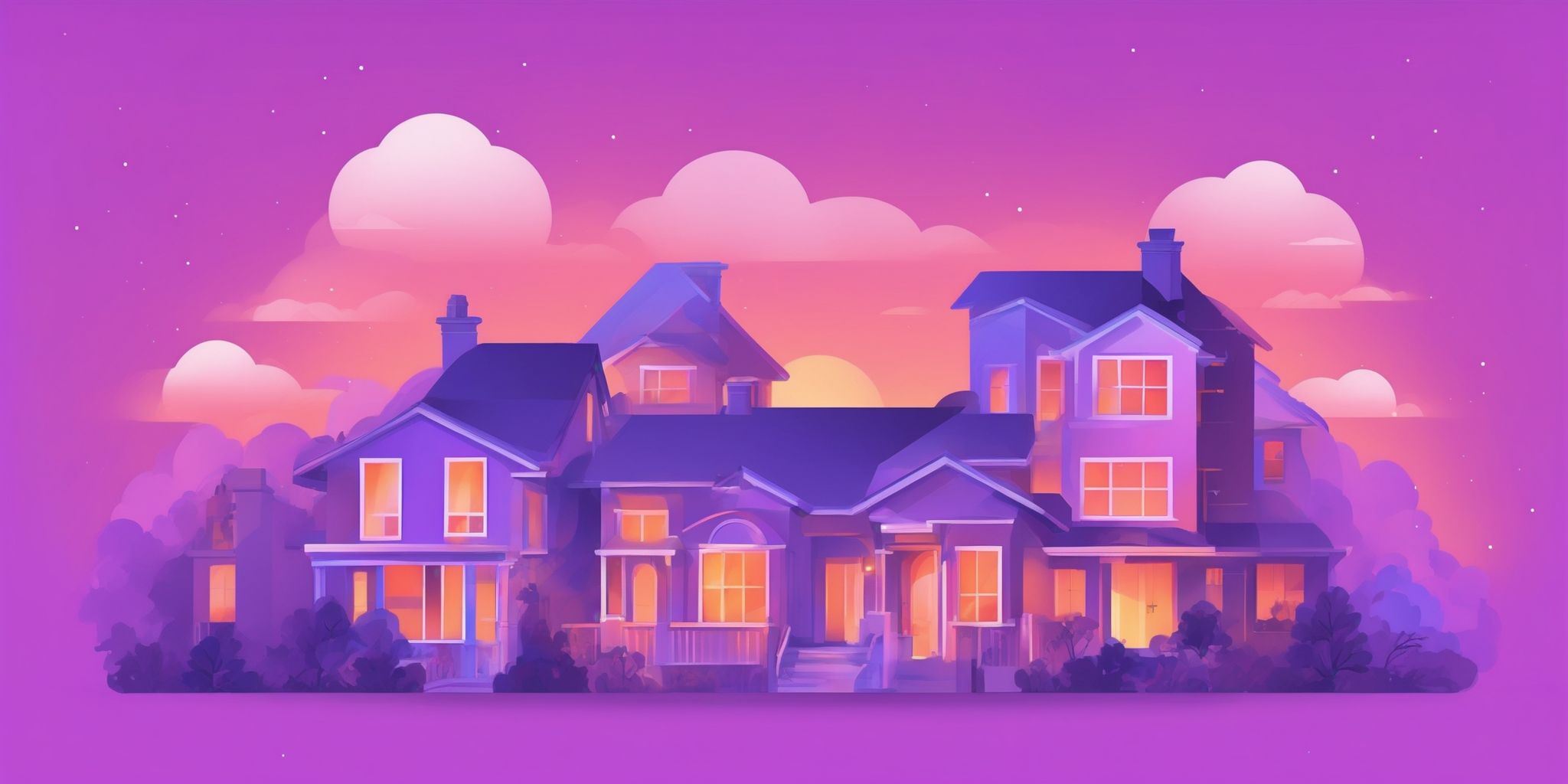 Google search - Zillow in flat illustration style, colorful purple gradient colors