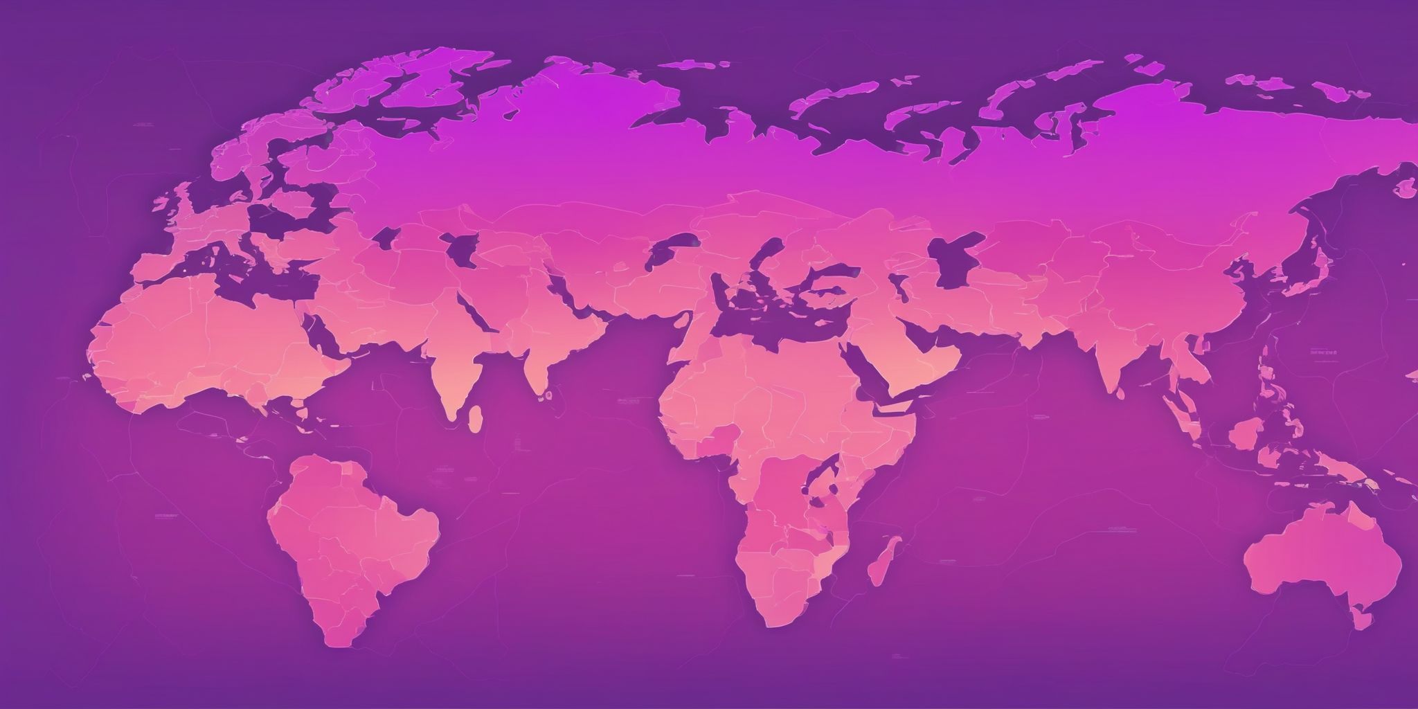 Map in flat illustration style, colorful purple gradient colors