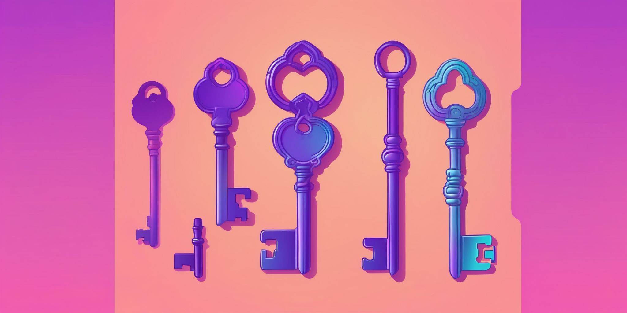 Key in flat illustration style, colorful purple gradient colors