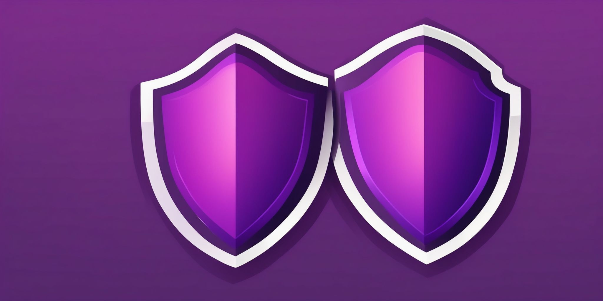 Shield in flat illustration style, colorful purple gradient colors