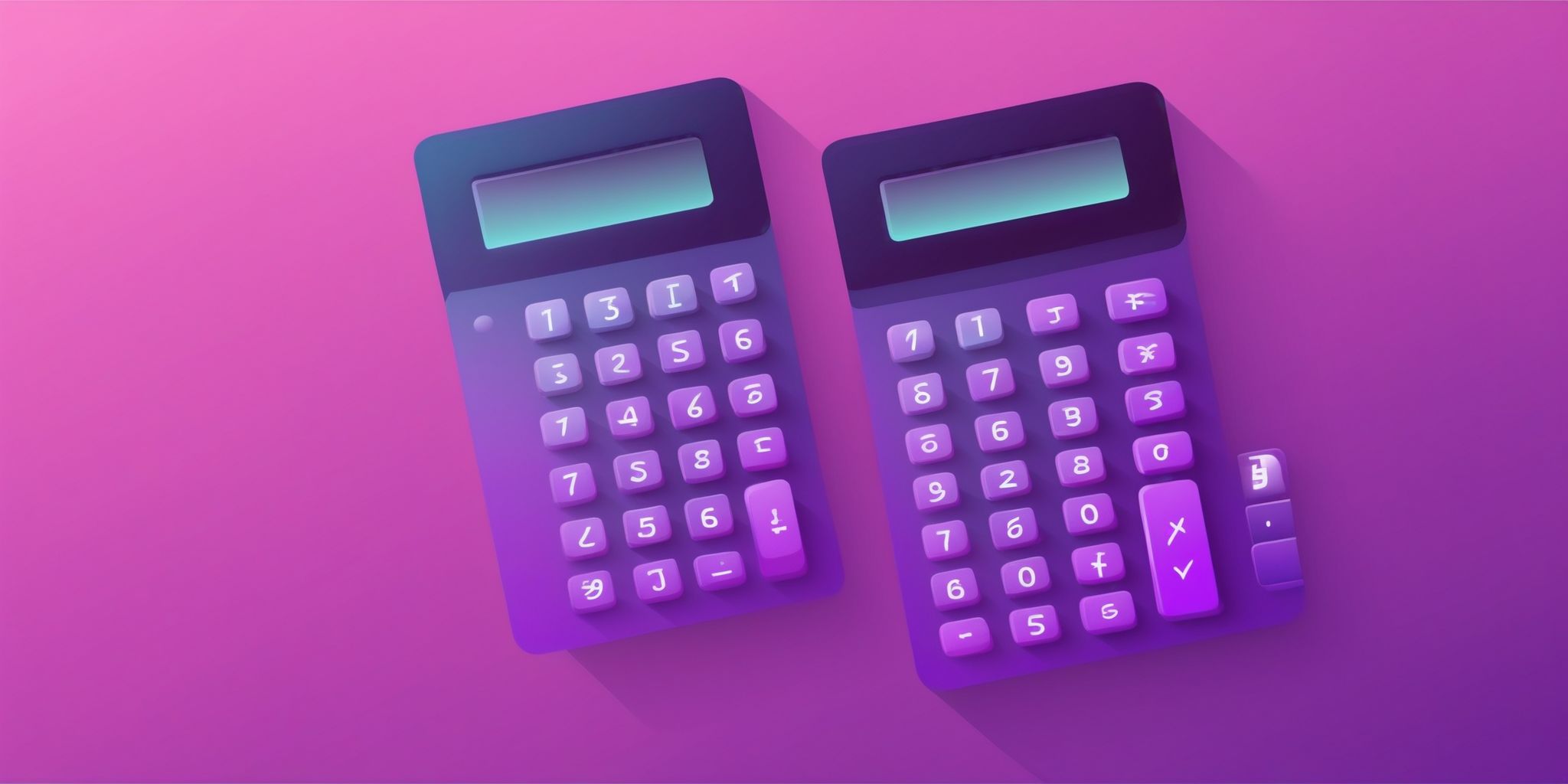 Calculator in flat illustration style, colorful purple gradient colors