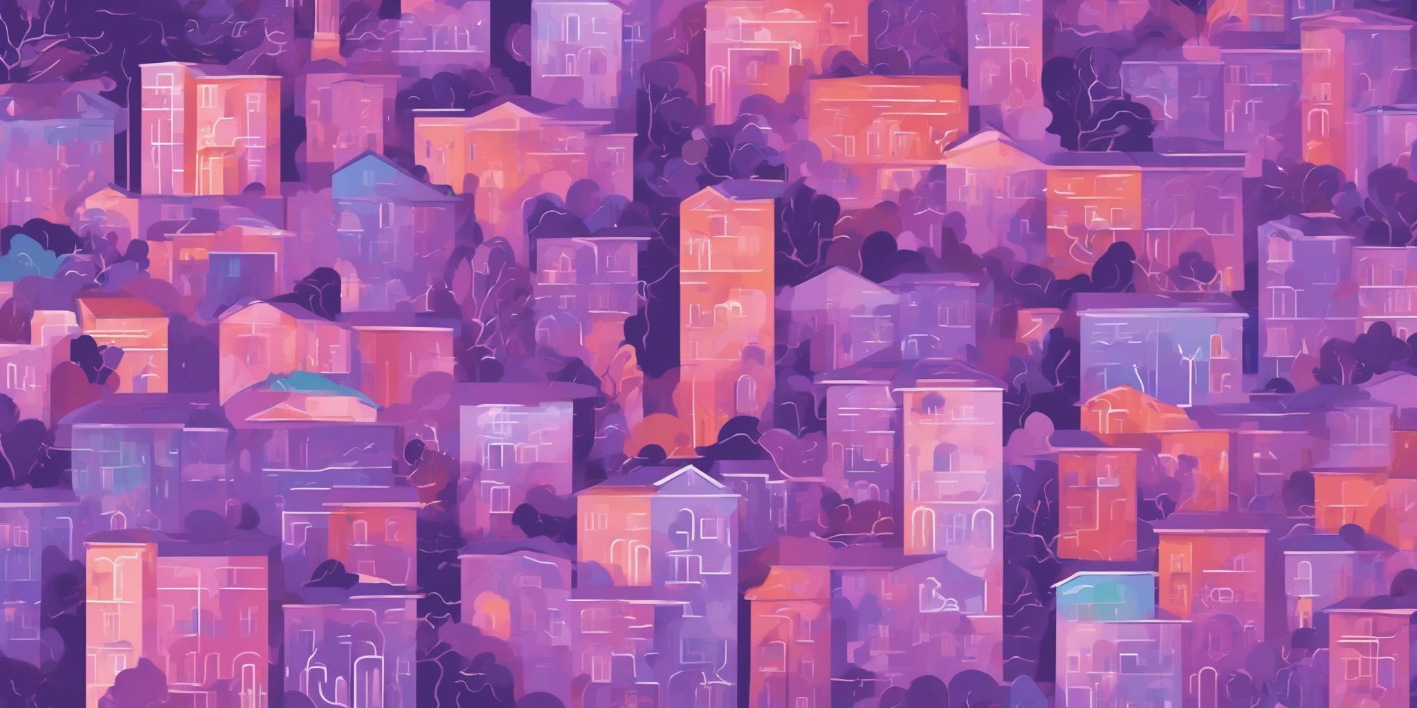 Google search - Zip code in flat illustration style, colorful purple gradient colors