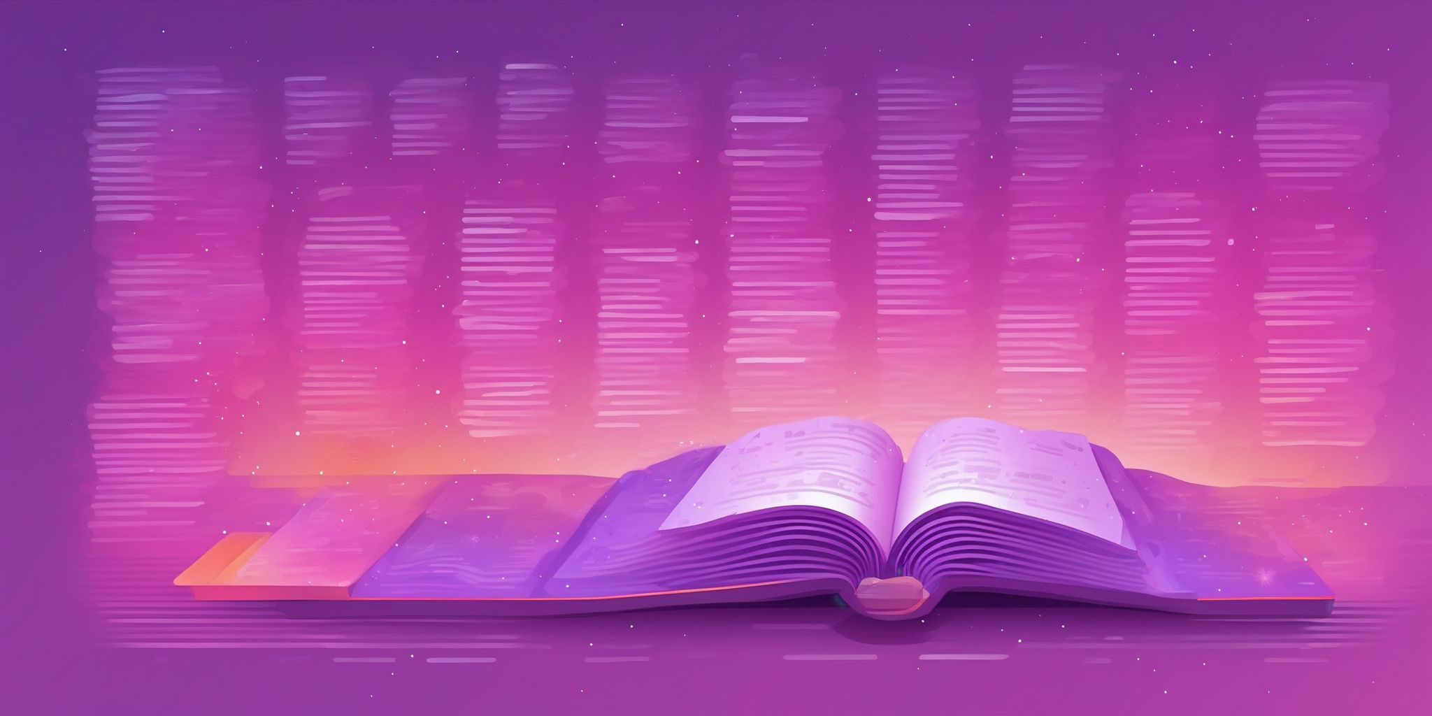 Dictionary in flat illustration style, colorful purple gradient colors