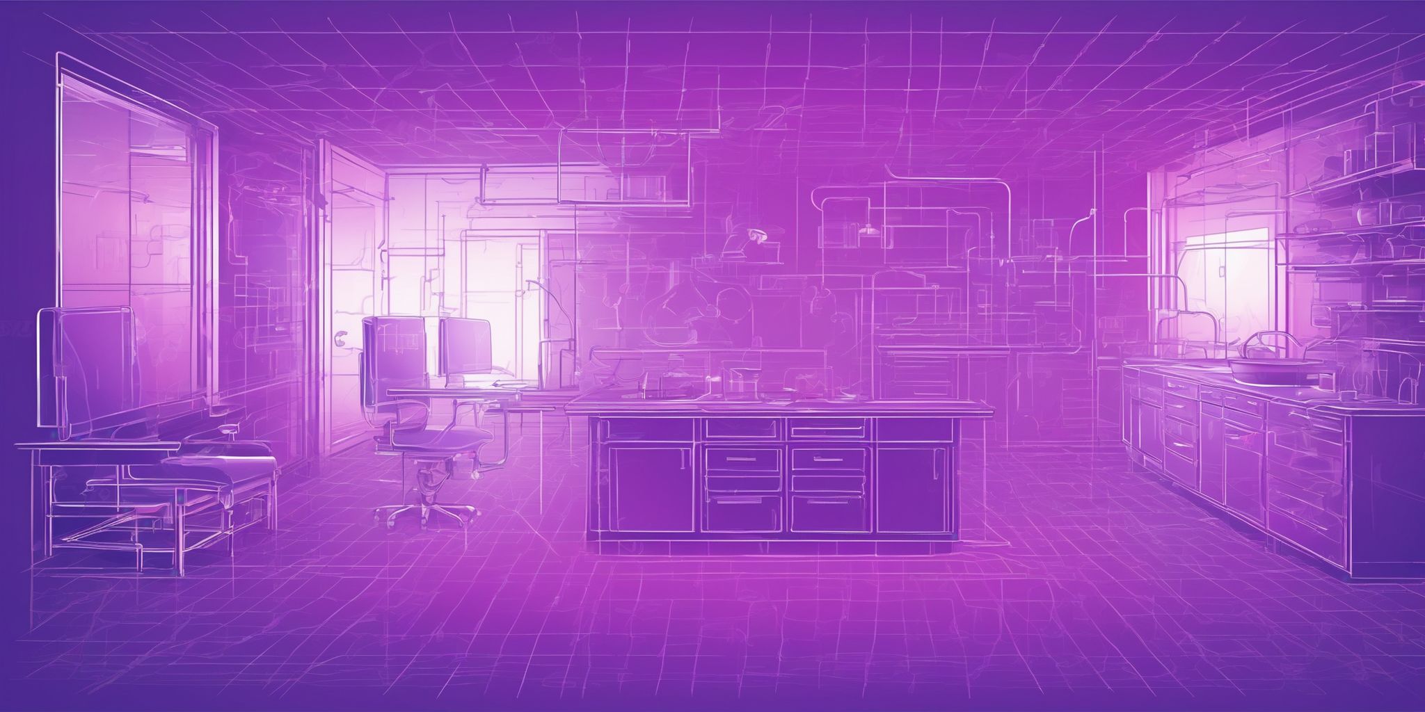 Blueprint in flat illustration style, colorful purple gradient colors