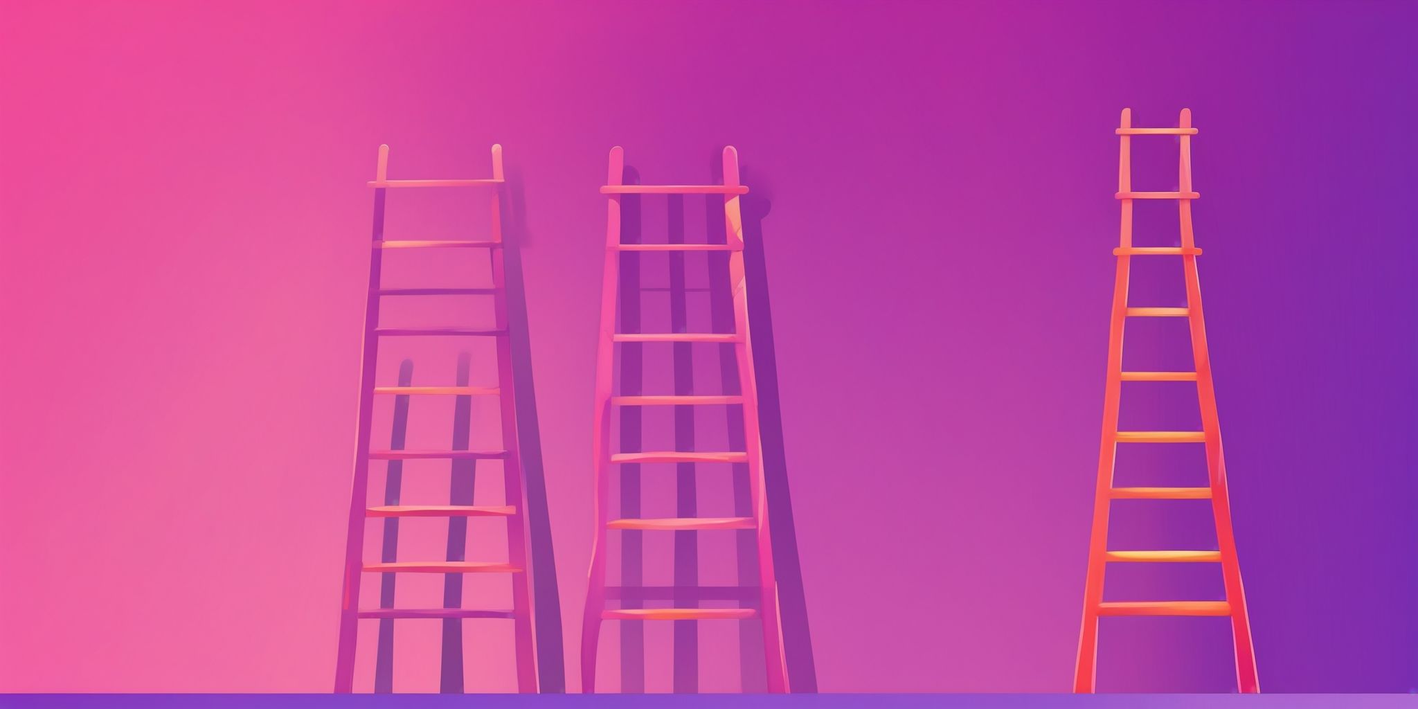 Ladder in flat illustration style, colorful purple gradient colors