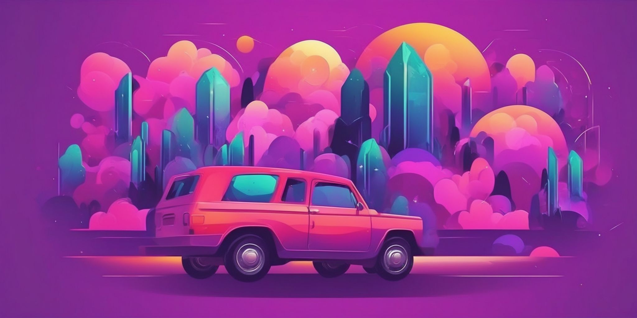 Magnet in flat illustration style, colorful purple gradient colors