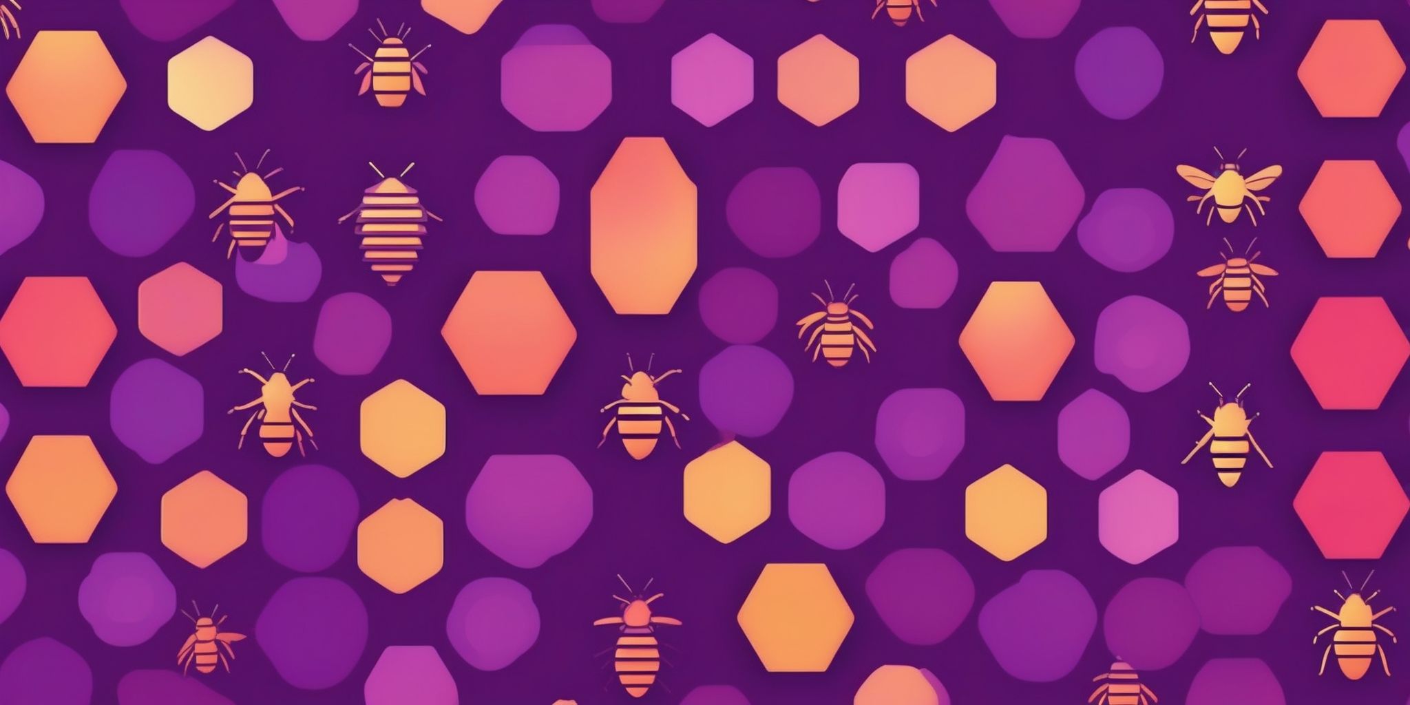 Hive in flat illustration style, colorful purple gradient colors