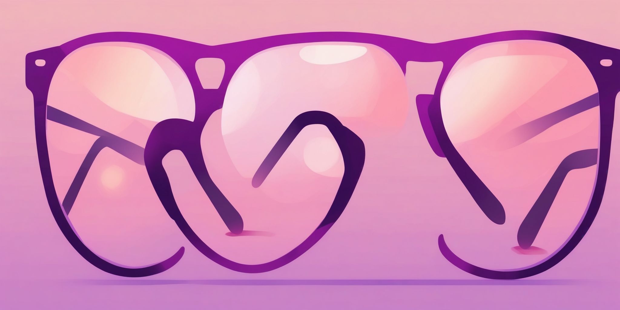 Glasses in flat illustration style, colorful purple gradient colors