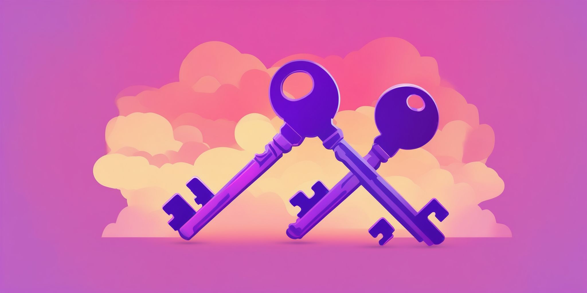 Key in flat illustration style, colorful purple gradient colors