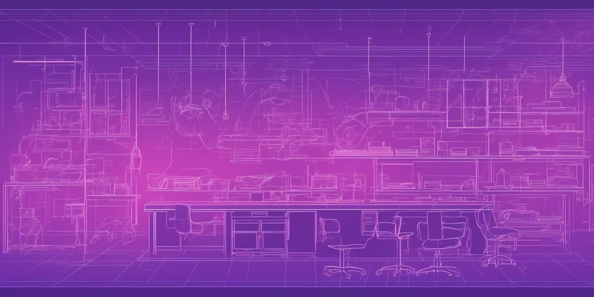 blueprint in flat illustration style, colorful purple gradient colors