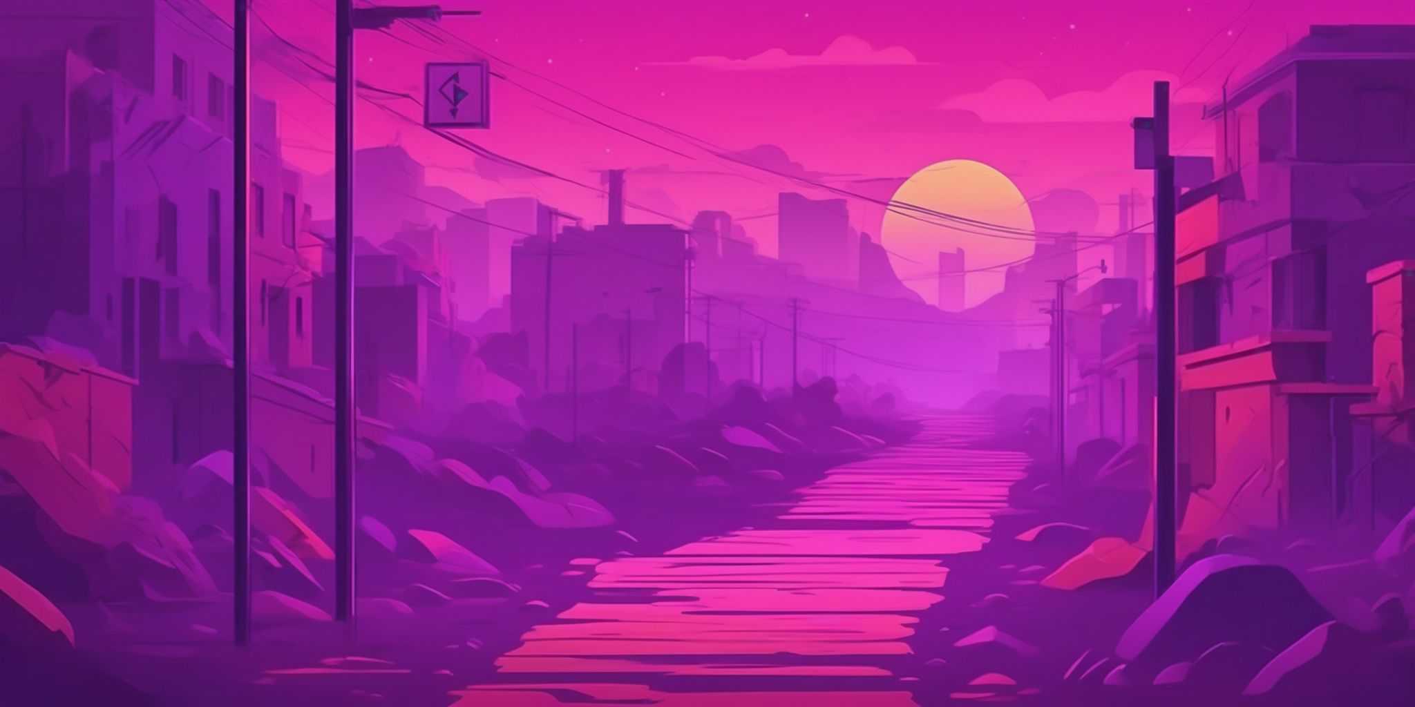 Dead end in flat illustration style, colorful purple gradient colors