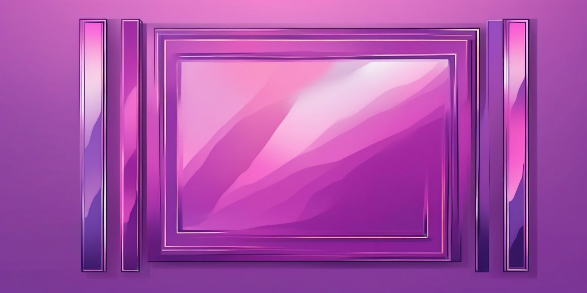 Mirror in flat illustration style, colorful purple gradient colors