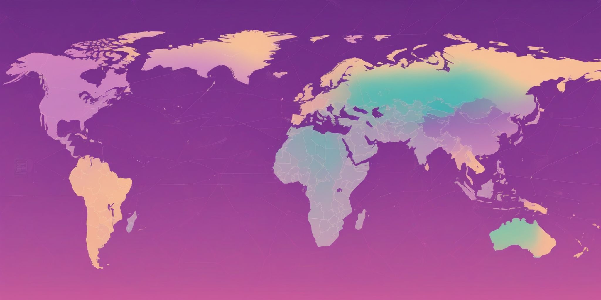 Atlas in flat illustration style, colorful purple gradient colors