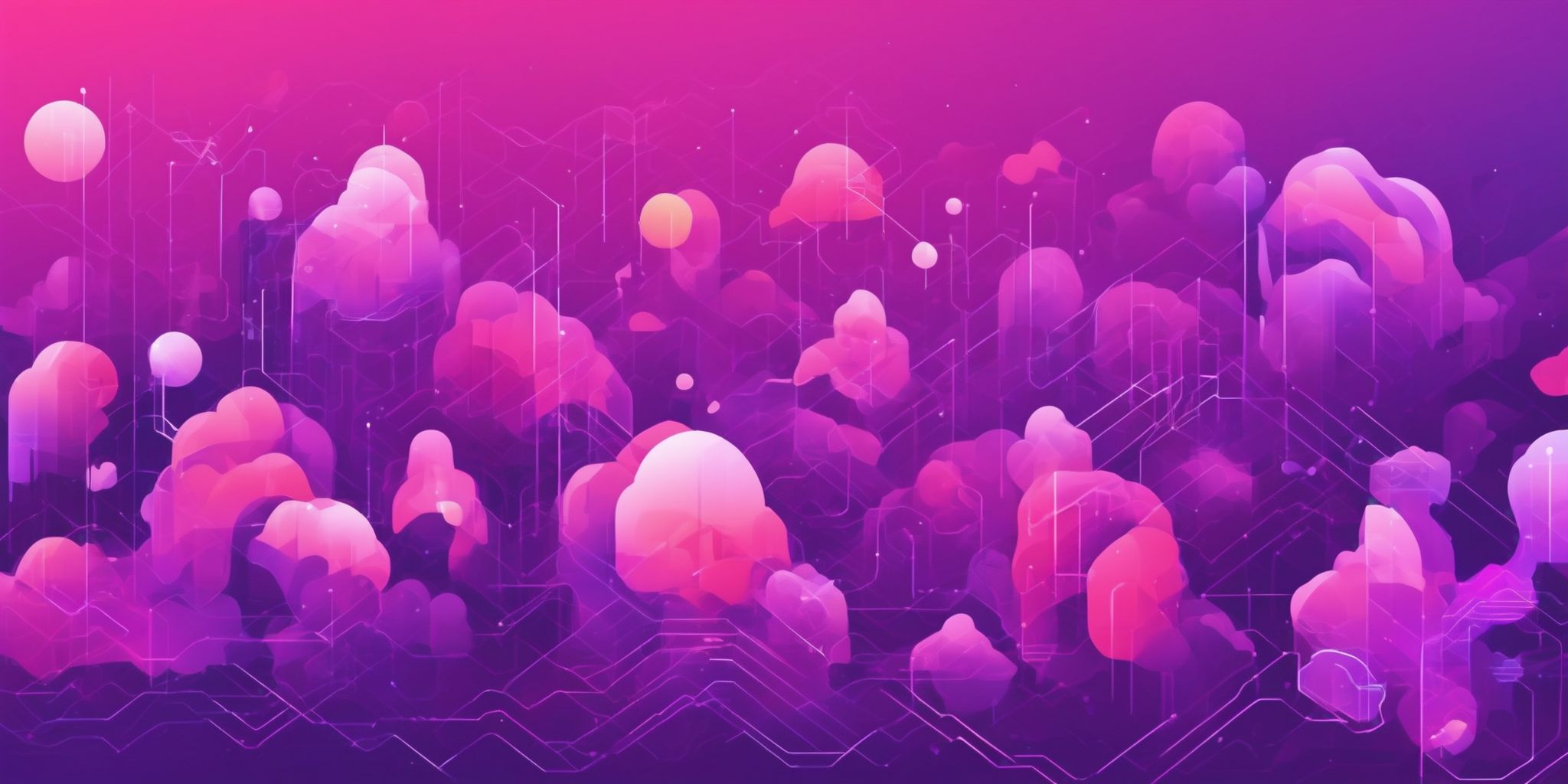 AI in flat illustration style, colorful purple gradient colors