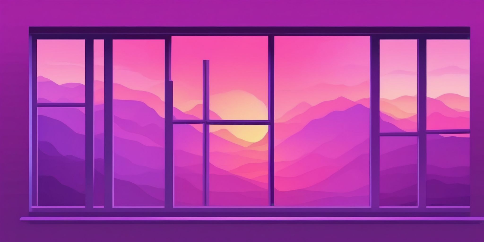 Window in flat illustration style, colorful purple gradient colors