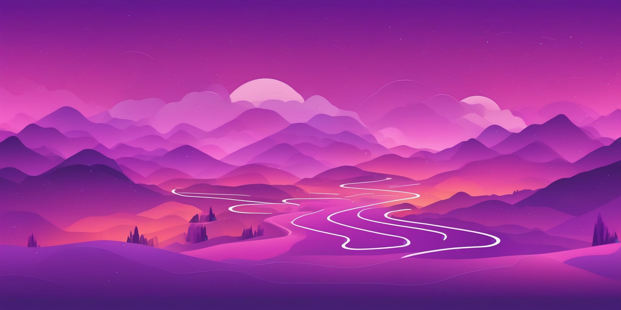 Roadmap in flat illustration style, colorful purple gradient colors