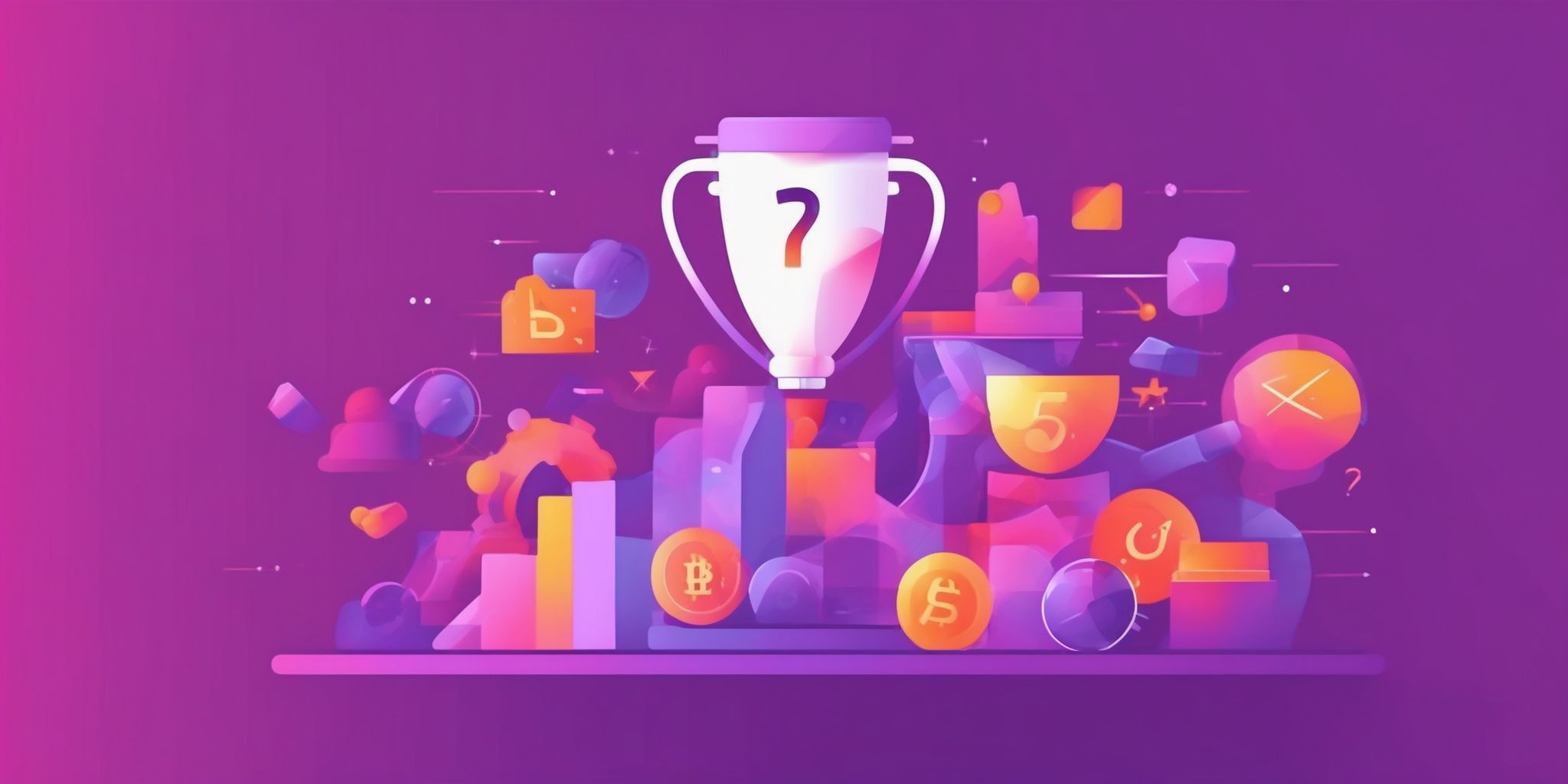 Winning formula in flat illustration style, colorful purple gradient colors