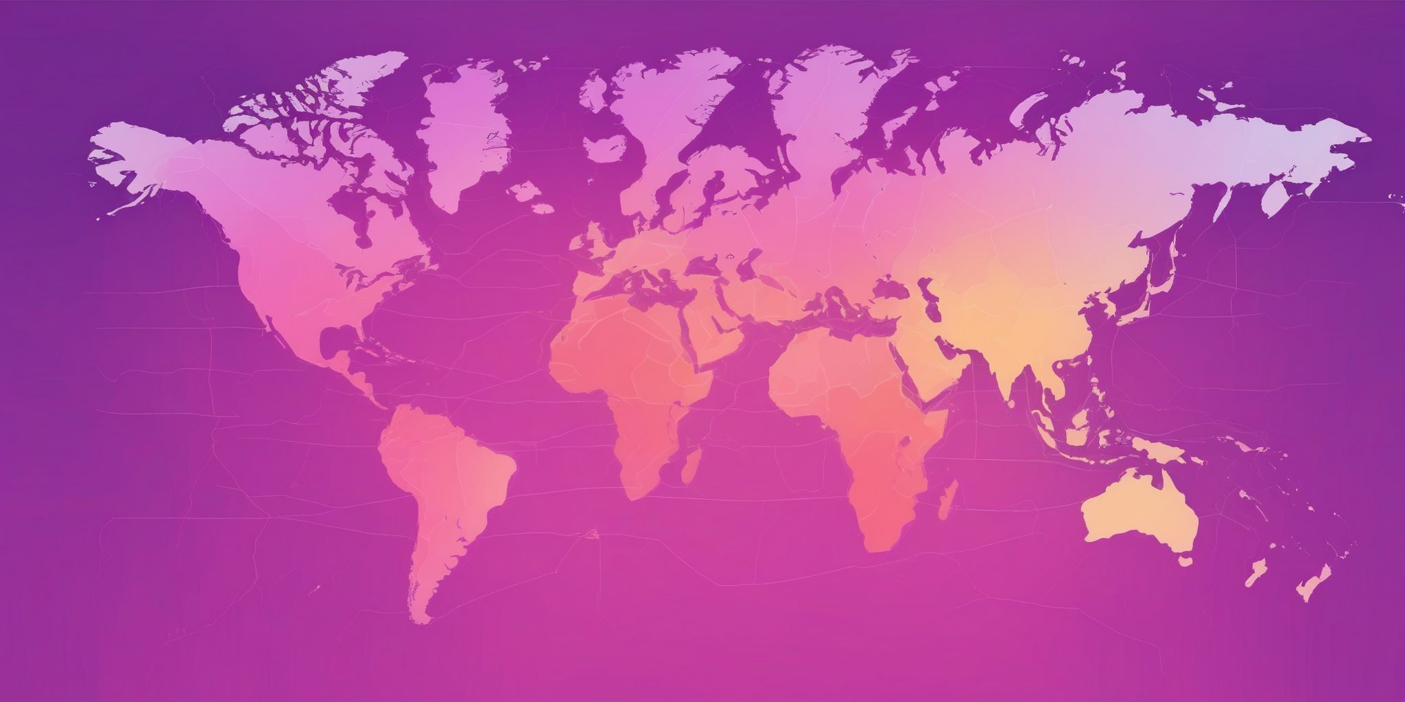 Map in flat illustration style, colorful purple gradient colors