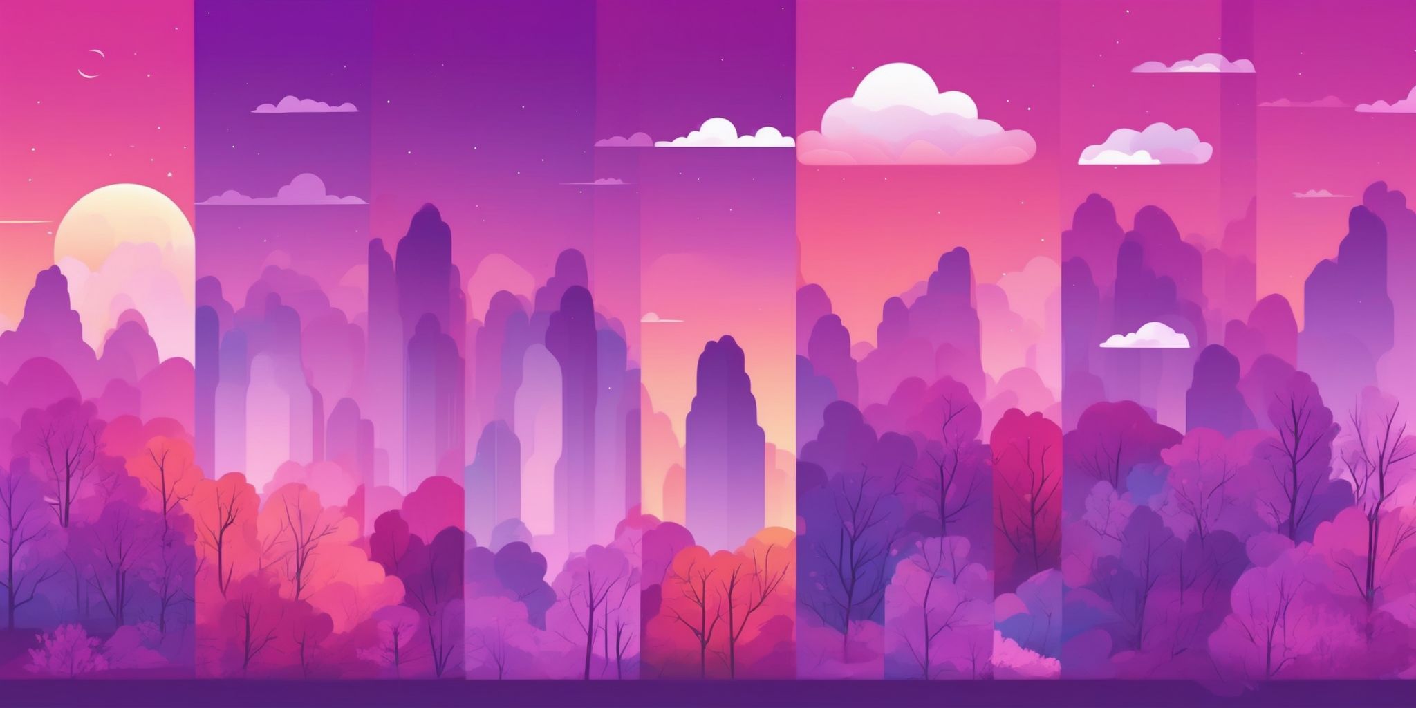 Diary in flat illustration style, colorful purple gradient colors