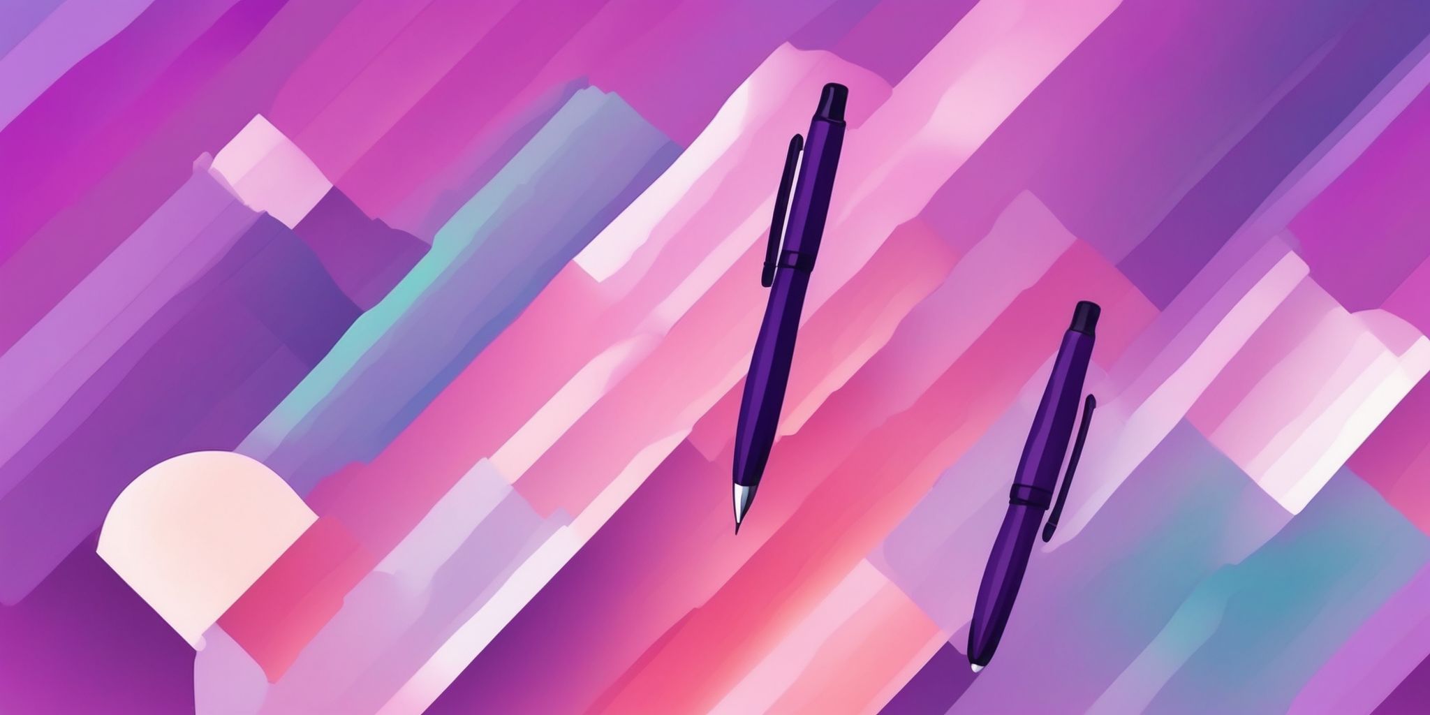 Pen in flat illustration style, colorful purple gradient colors