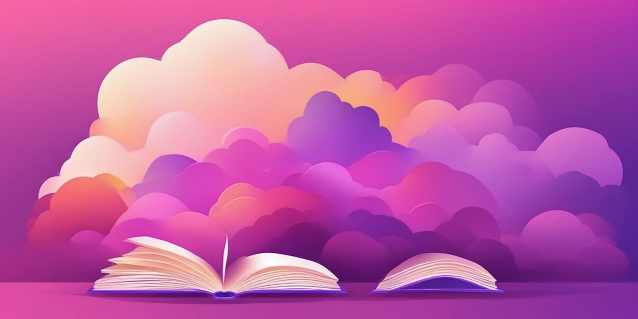 Book in flat illustration style, colorful purple gradient colors