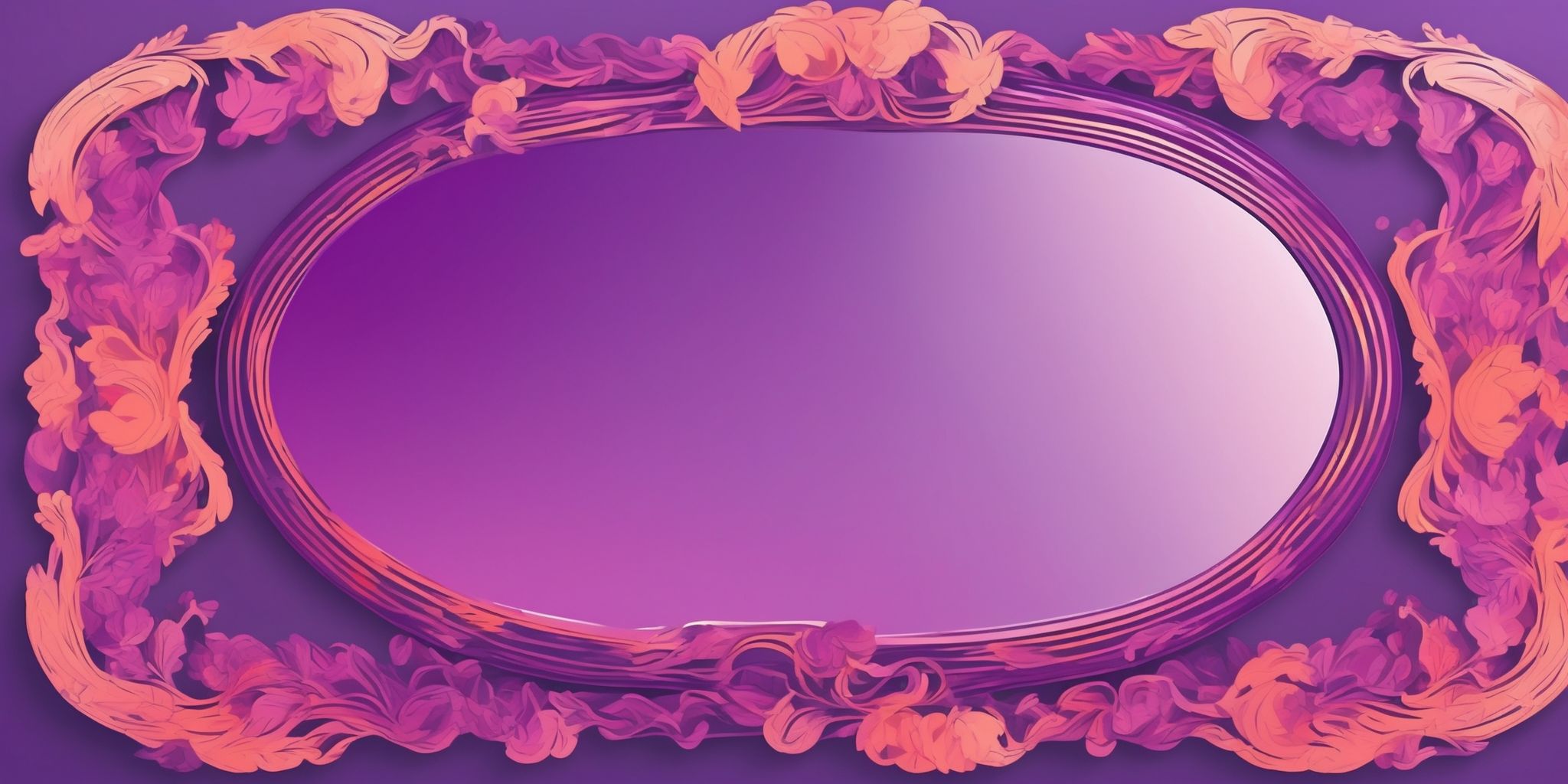 Mirror in flat illustration style, colorful purple gradient colors