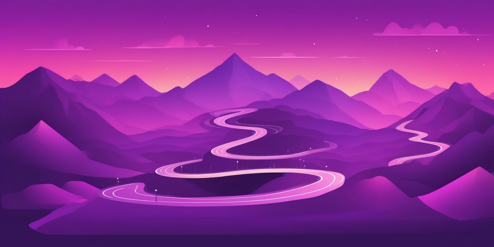 Roadmap in flat illustration style, colorful purple gradient colors