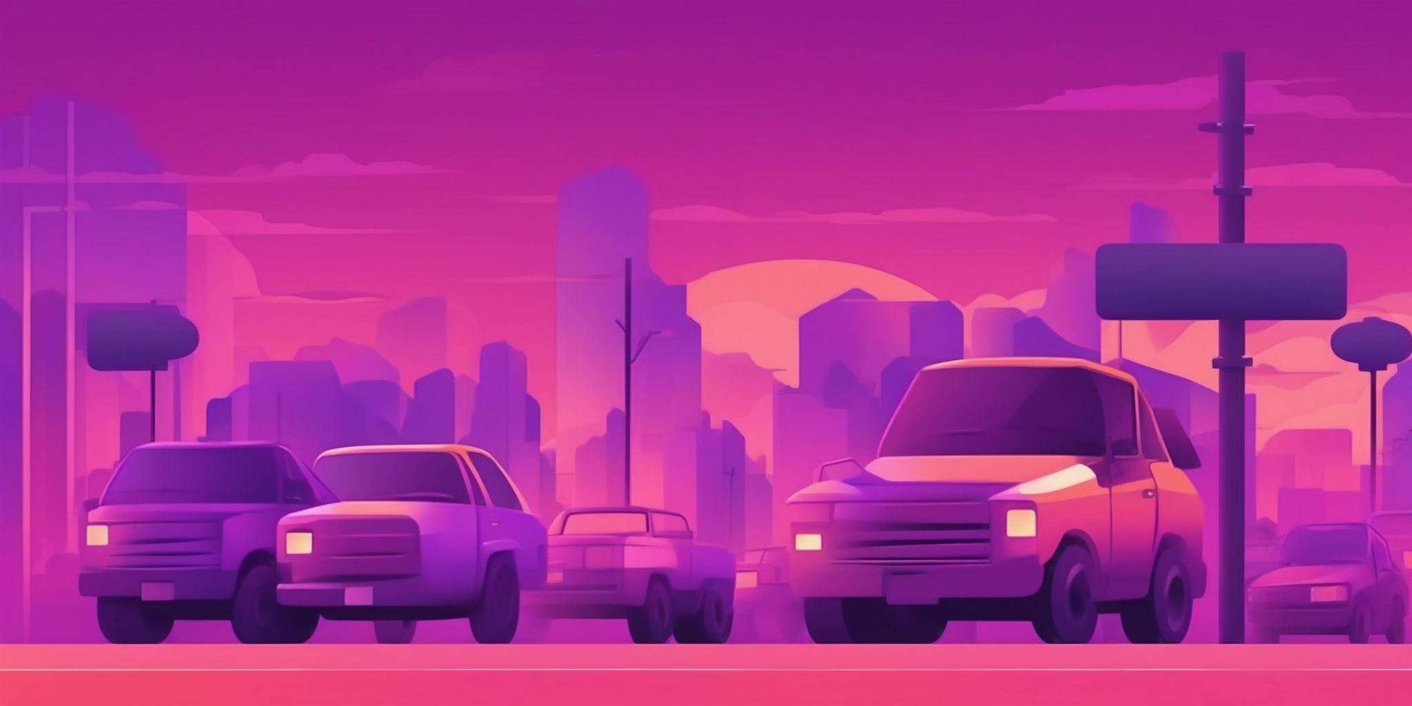 Roadblock in flat illustration style, colorful purple gradient colors