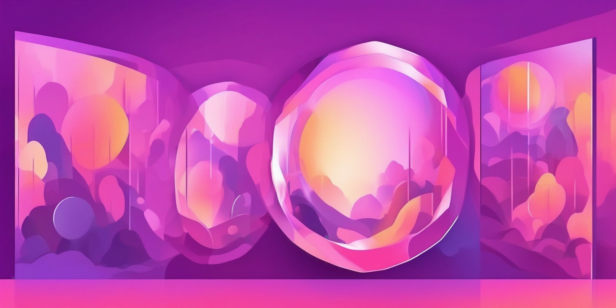 Mirror in flat illustration style, colorful purple gradient colors