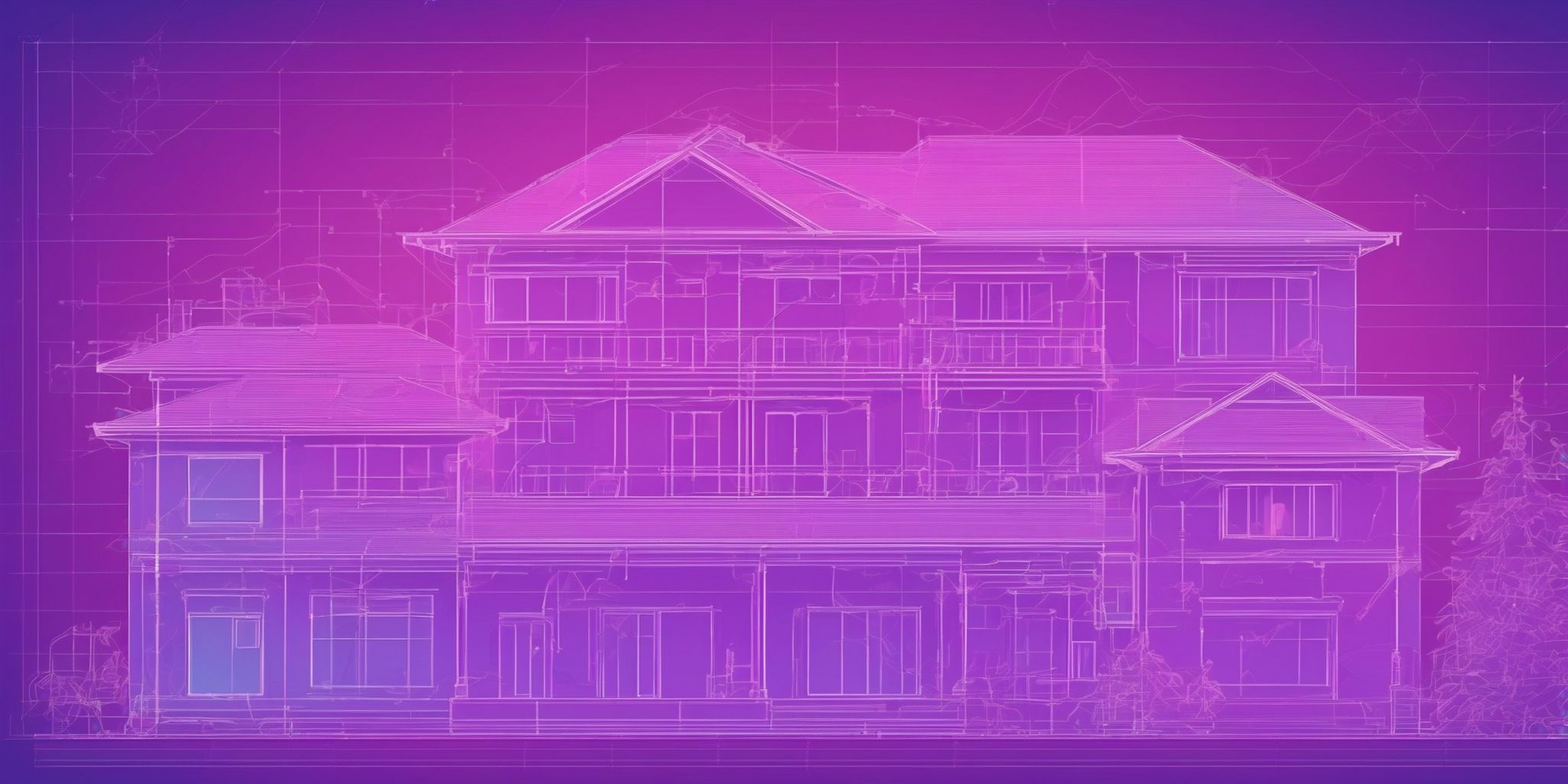 Blueprint in flat illustration style, colorful purple gradient colors