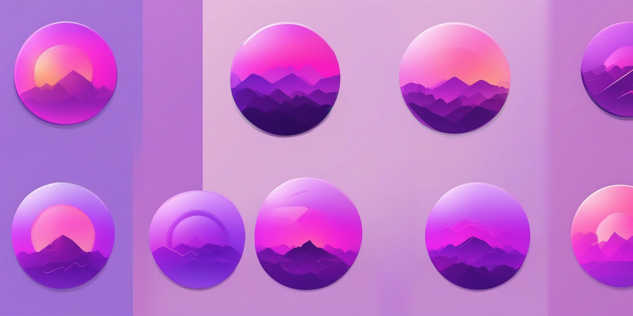 Button in flat illustration style, colorful purple gradient colors