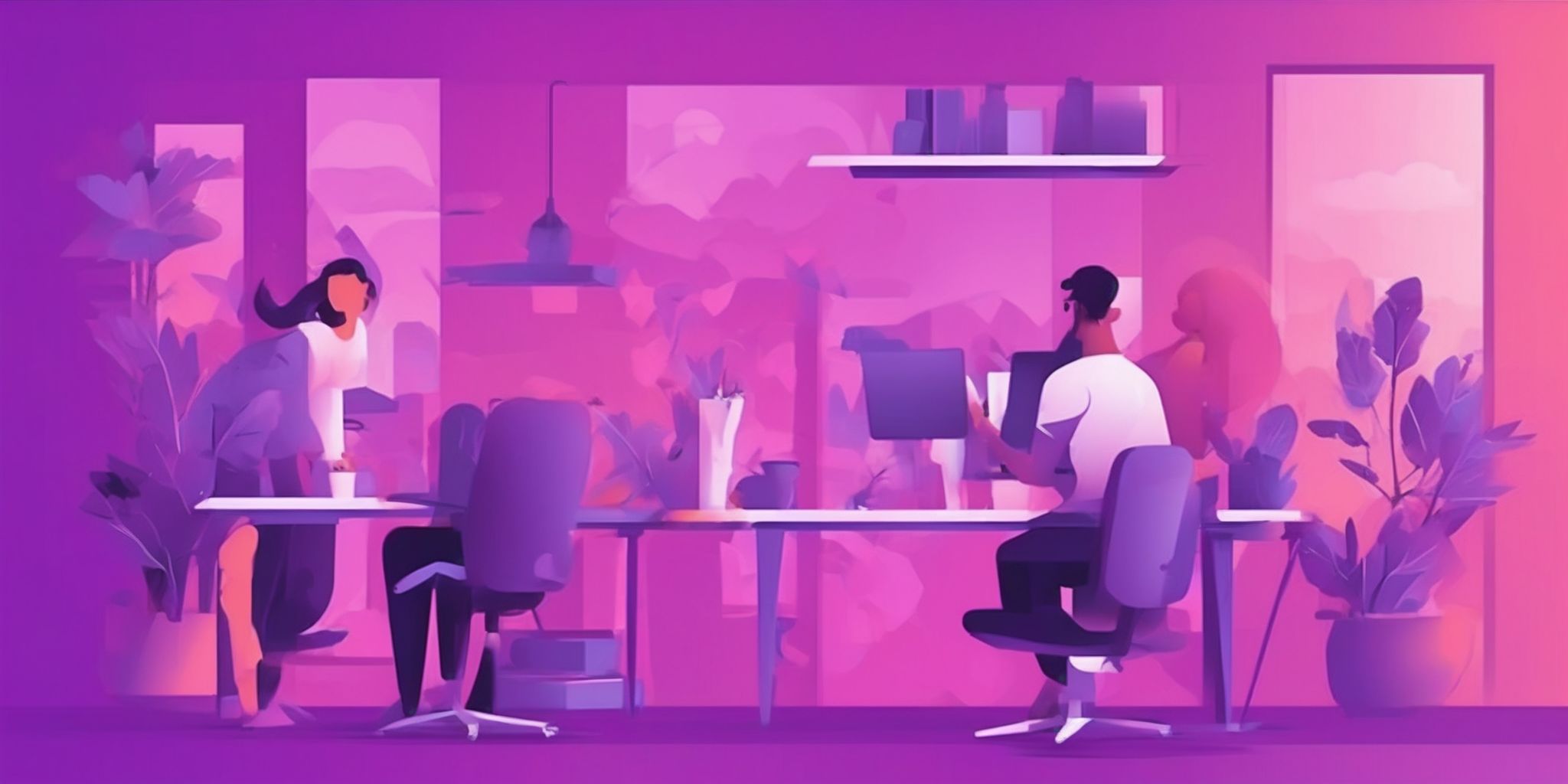 advice in flat illustration style, colorful purple gradient colors
