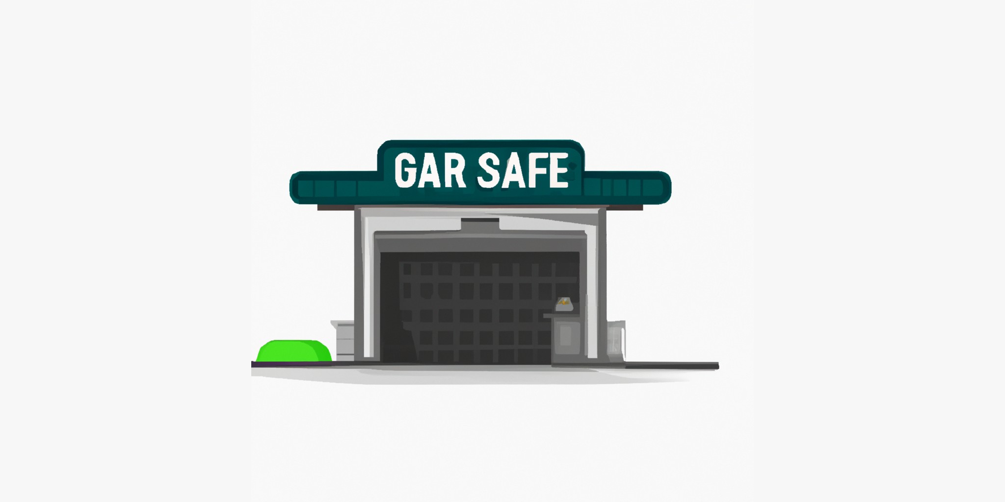 a garage or kiosk in flat illustration style with gradients and white background