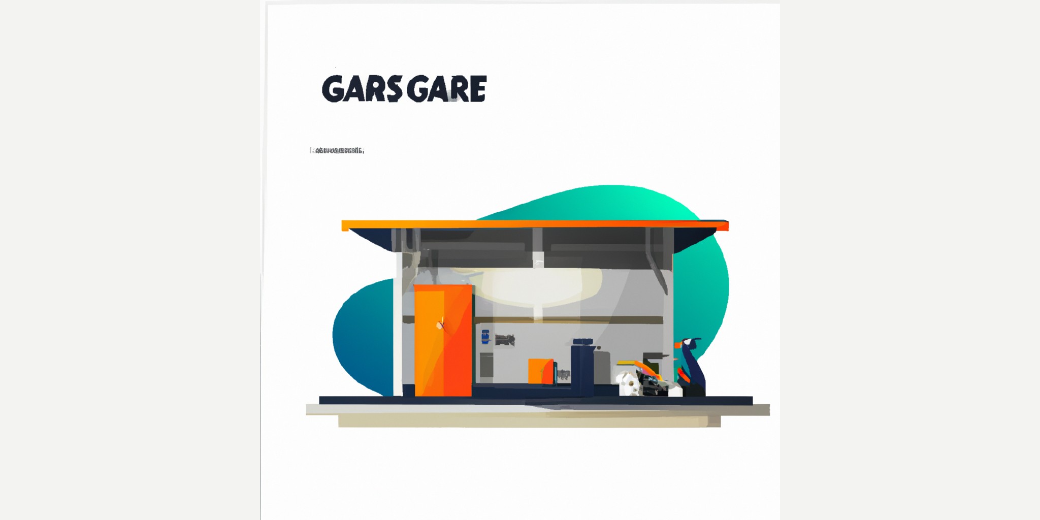 a garage or kiosk in flat illustration style with gradients and white background