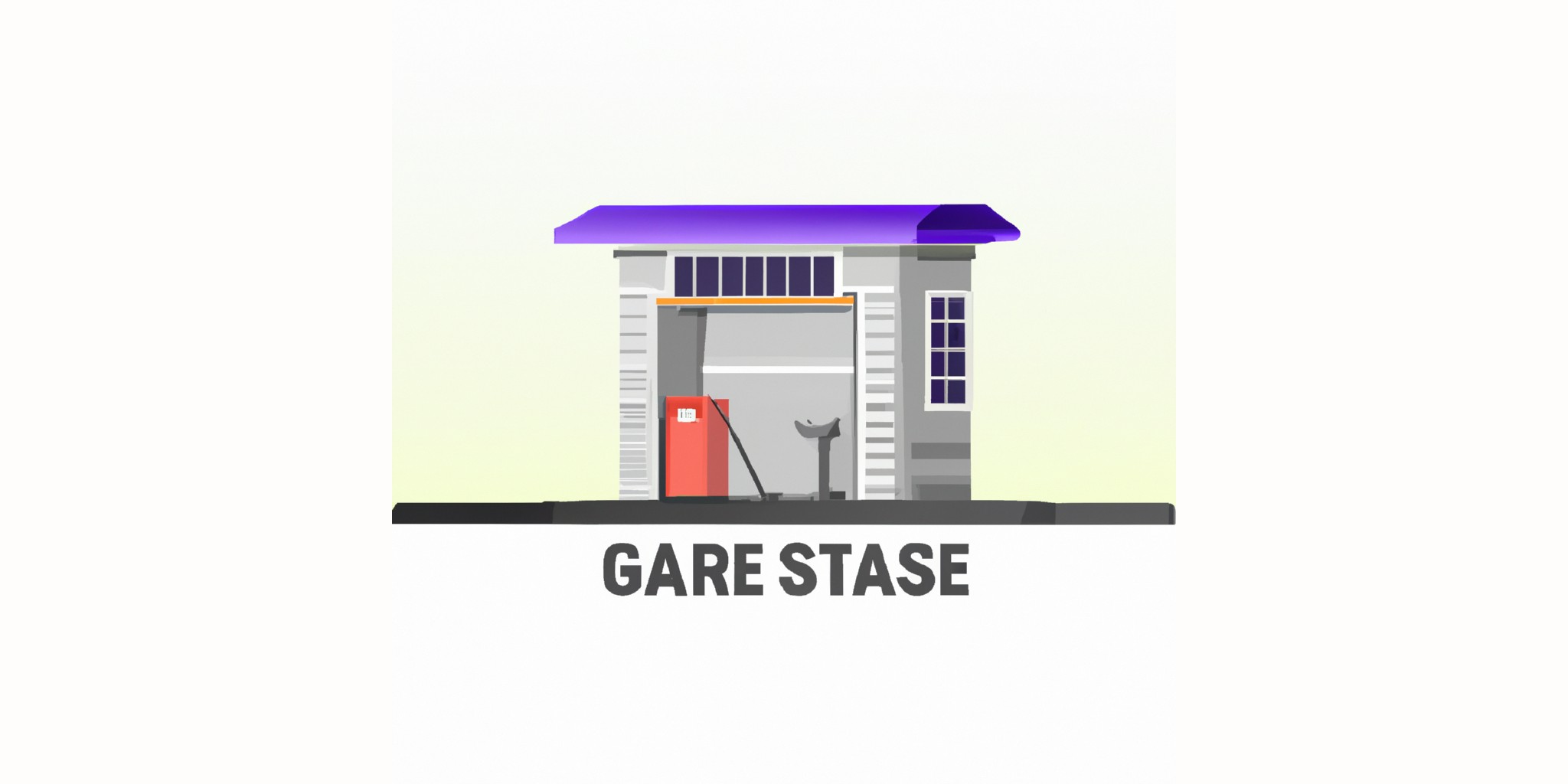 a garage or kiosk in flat illustration style with gradients and white background