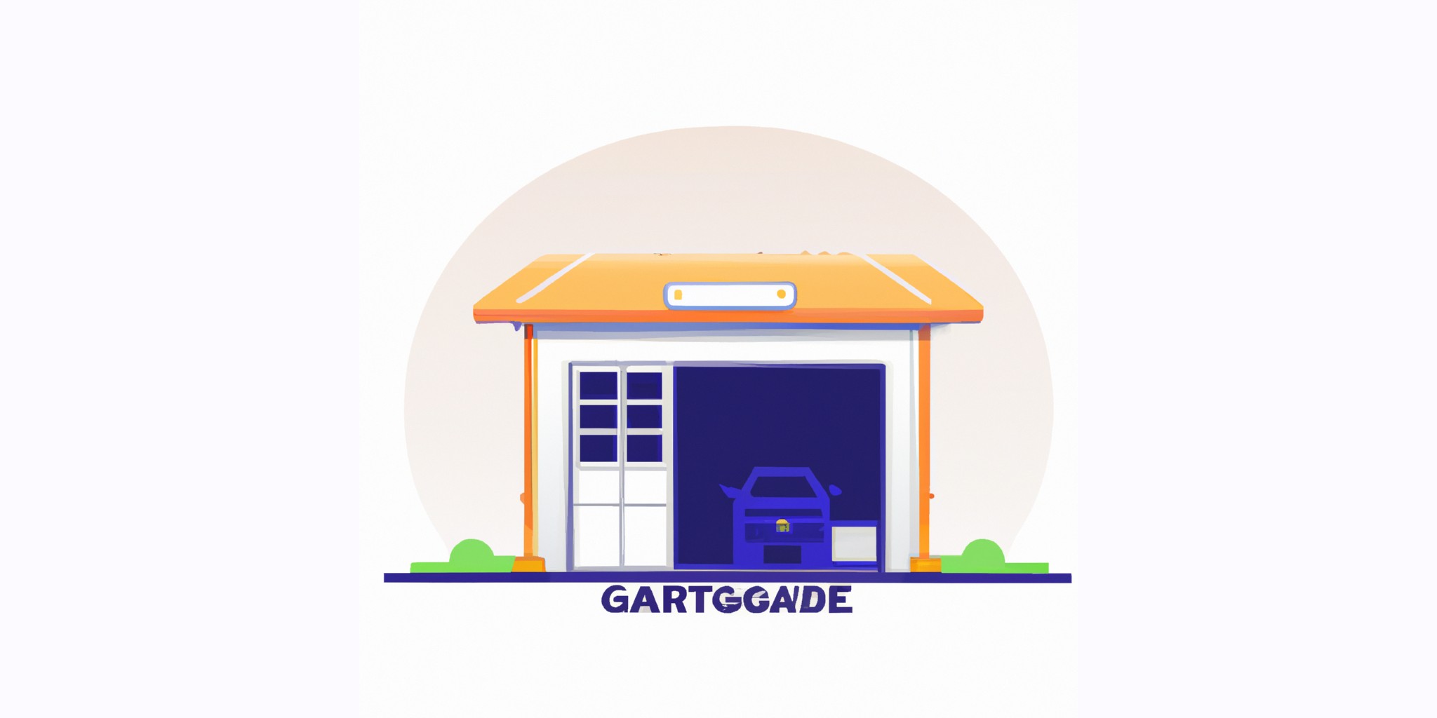 a garage or kiosk in flat illustration style with gradients and white background