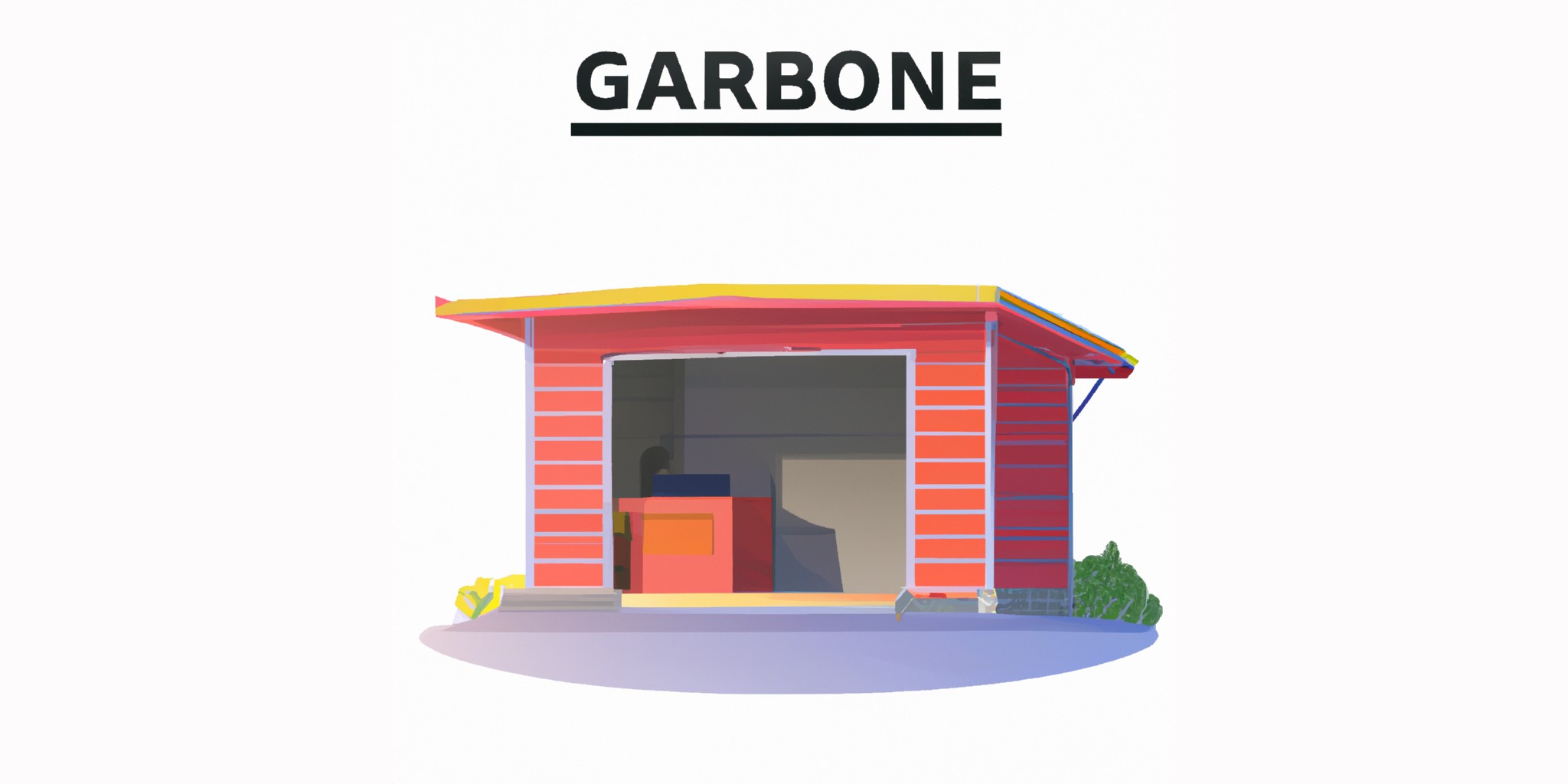 a garage or kiosk in flat illustration style with gradients and white background