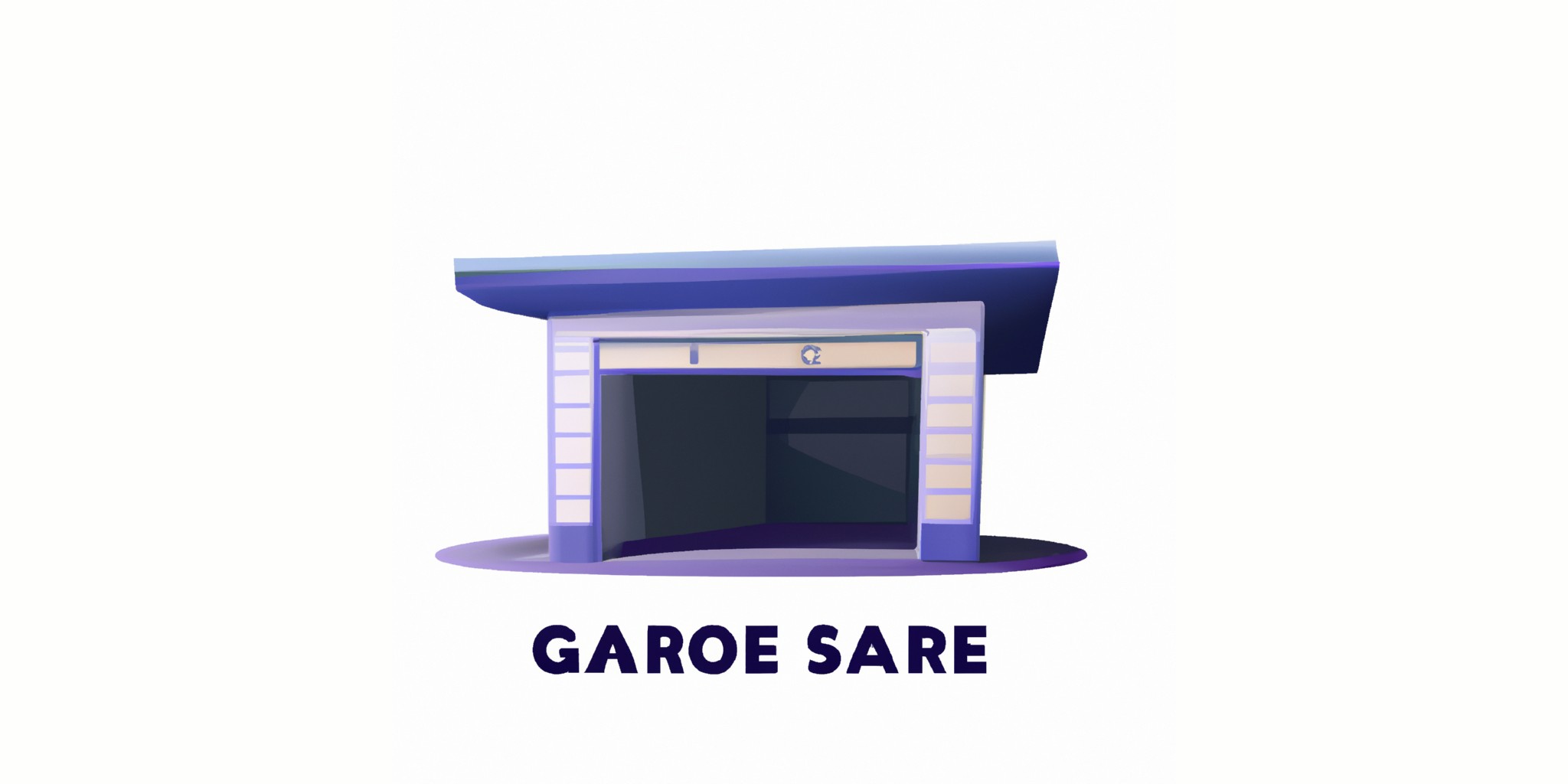 a garage or kiosk in flat illustration style with gradients and white background