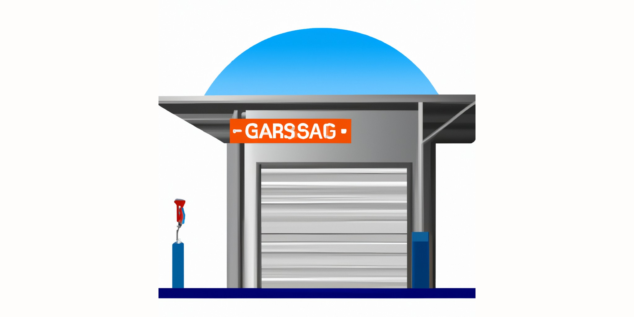 a garage or kiosk in flat illustration style with gradients and white background