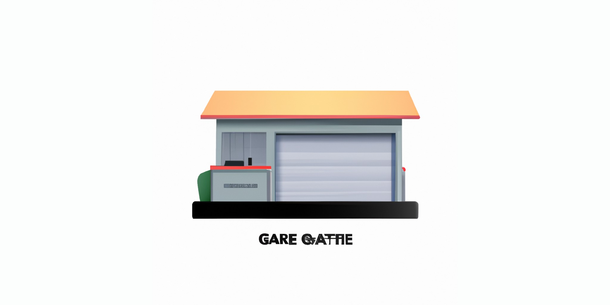 a garage or kiosk in flat illustration style with gradients and white background