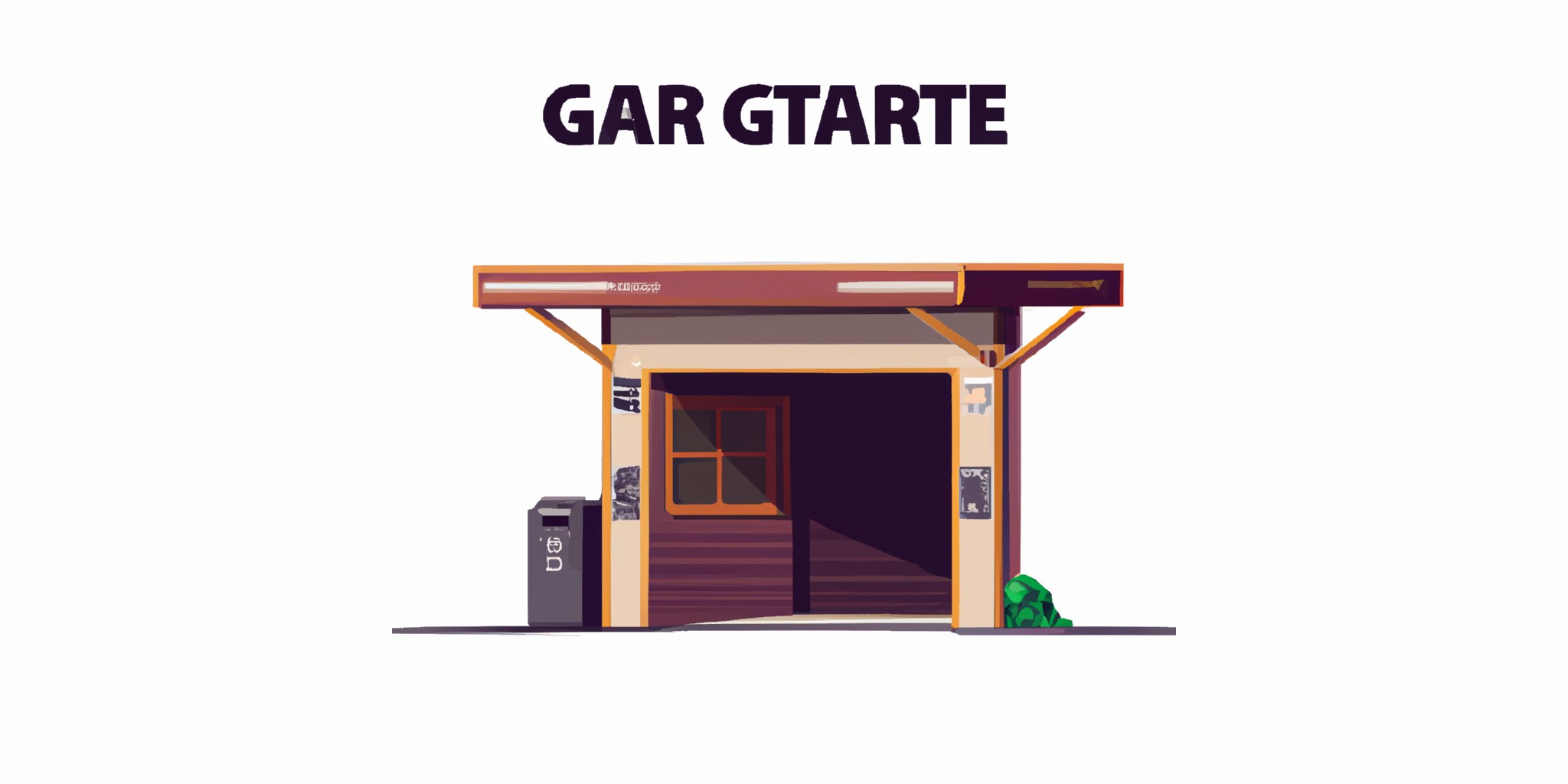 a garage or kiosk in flat illustration style with gradients and white background