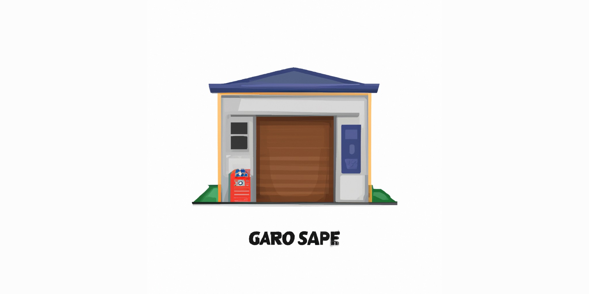 a garage or kiosk in flat illustration style with gradients and white background