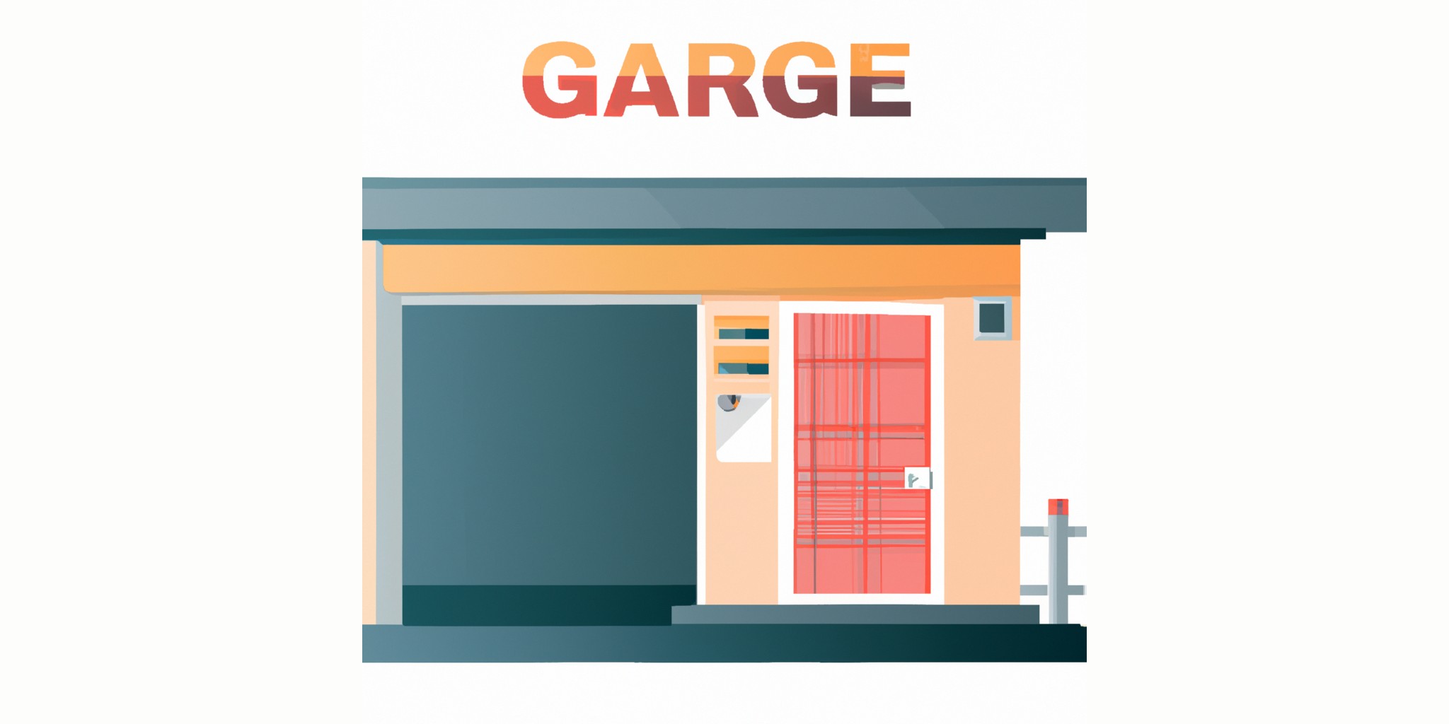 a garage or kiosk in flat illustration style with gradients and white background