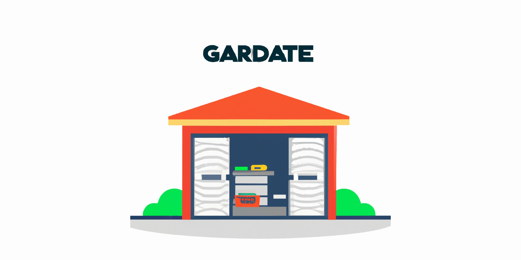 a garage or kiosk in flat illustration style with gradients and white background