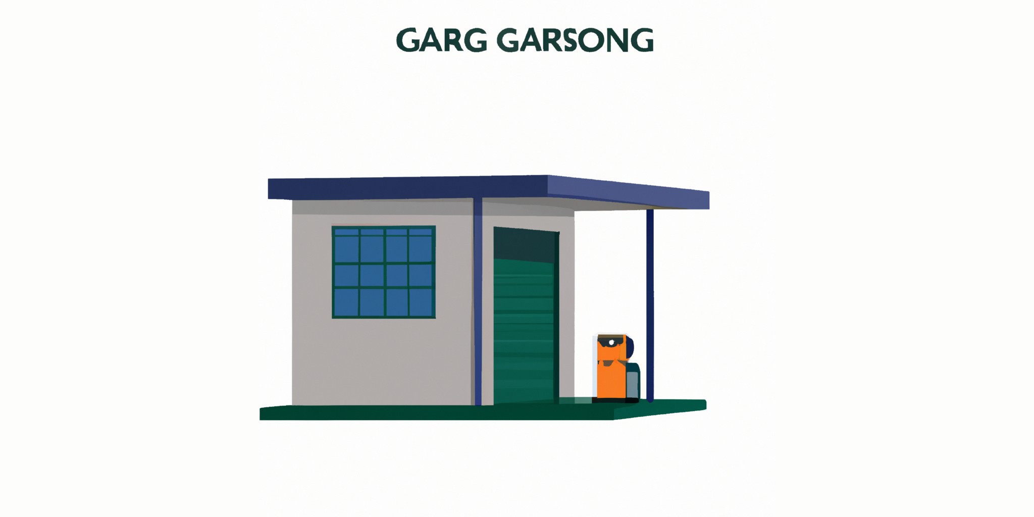 a garage or kiosk in flat illustration style with gradients and white background