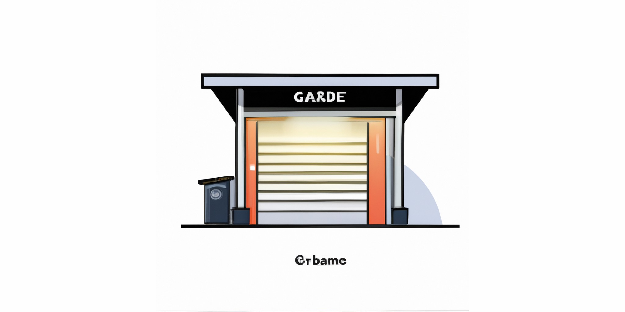 a garage or kiosk in flat illustration style with gradients and white background