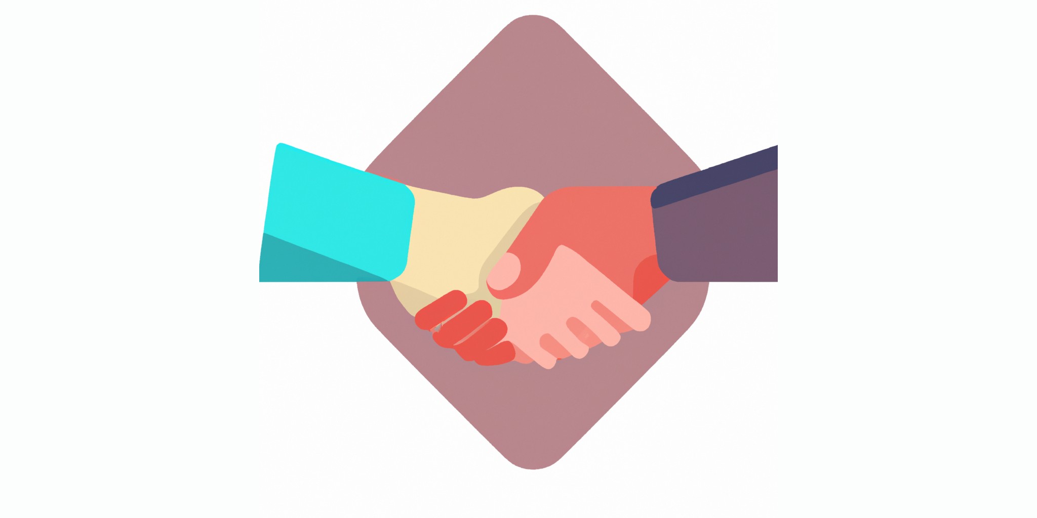 a handshake in flat illustration style with gradients and white background