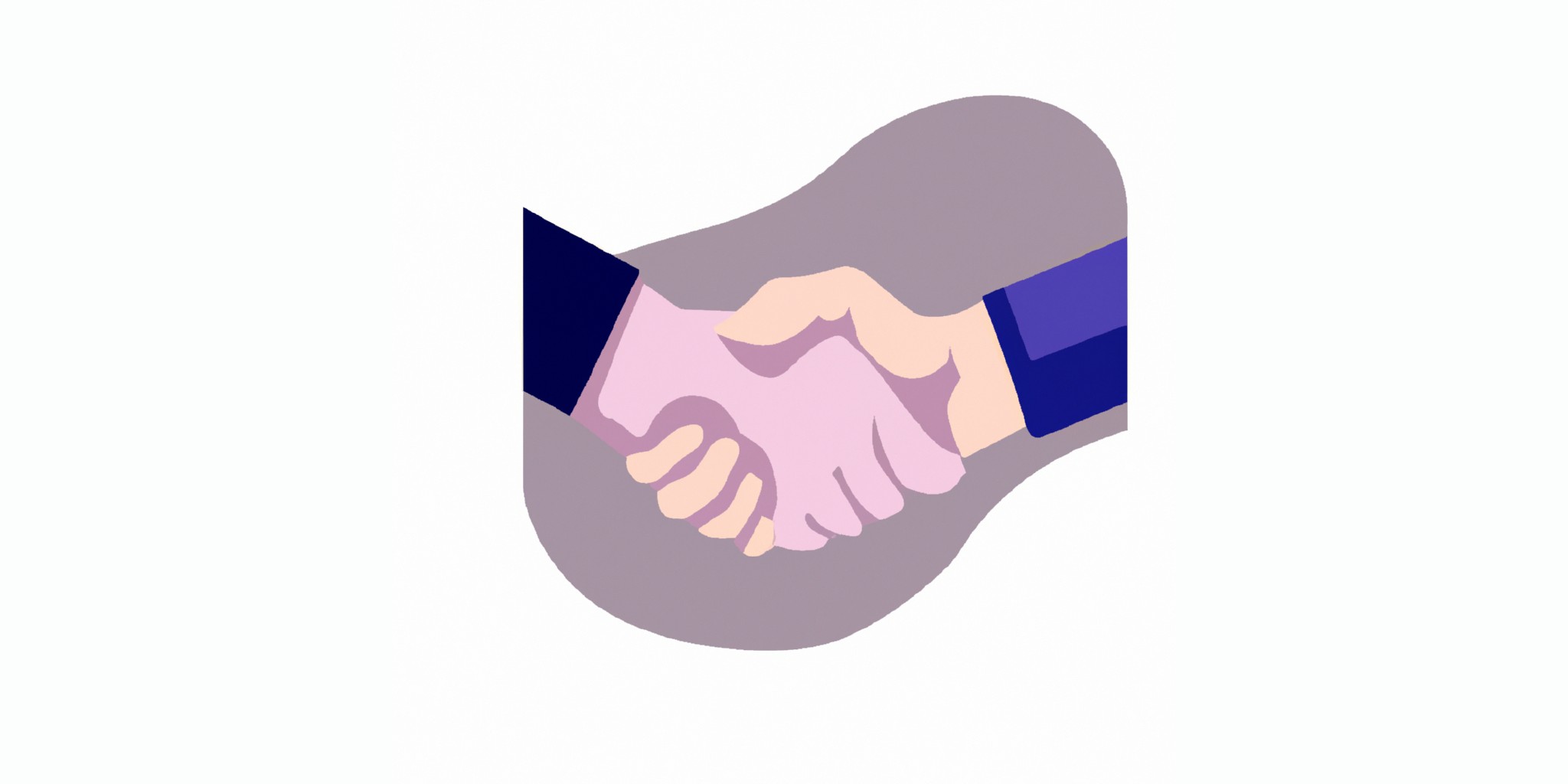 a handshake in flat illustration style with gradients and white background