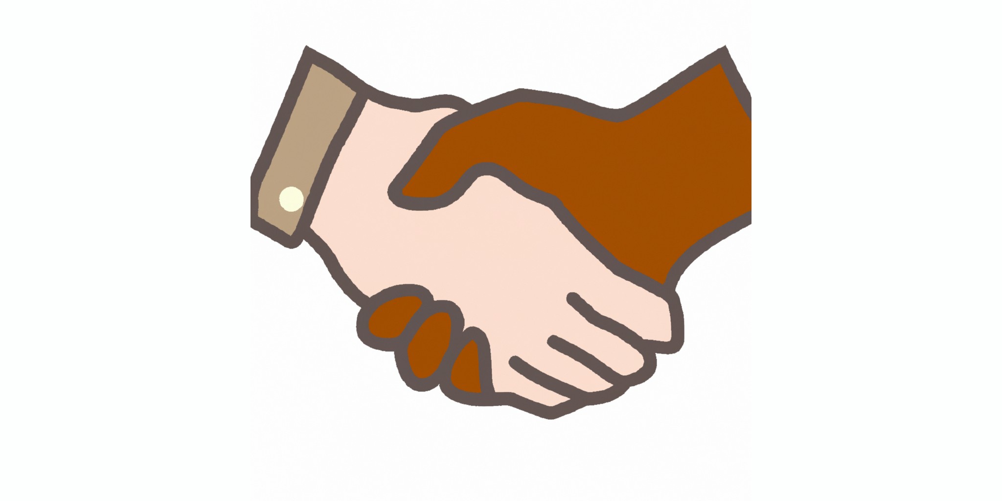 a handshake in flat illustration style with gradients and white background