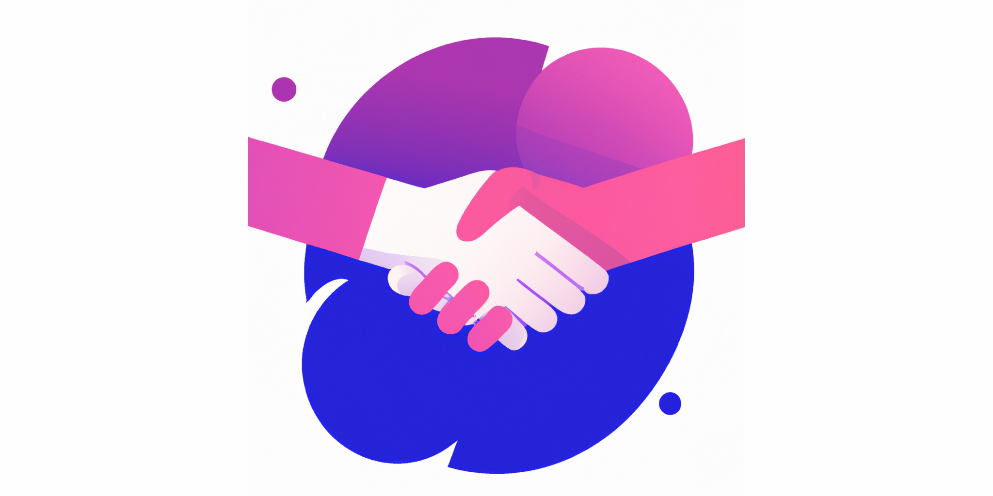 a handshake in flat illustration style with gradients and white background